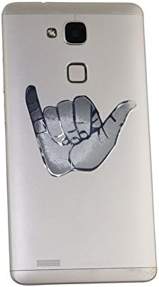 2 Pack Shiny Silvery Metal Stickers for Cameras Notebooks Phones Cars Windows Decal (SHAKA BRAH)