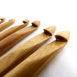 ThinkBamboo 15cm (6") Bamboo Crochet Hooks - 11 sizes 3mm - 10mm Select Finish