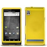 Yellow Rubberized Snap-On Hard Skin Case Cover for Motorola Verizon Droid A ....