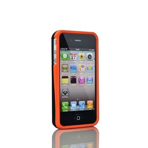 Orange/black 3-piece Hard Case Cover for Apple Iphone 4 4g 4s