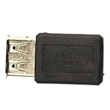 Black USB A Female to Mini USB B 5 Pin F Adapter Converter