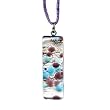 Murano Glass Pendant Jewelry - Rectangle L Blue/Purple Style1