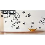 Black and White Flower Garland Wall Stickers