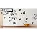 Black and White Flower Garland Wall Stickers