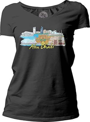 Big Texas Abu Dhabi Women's Short-Sleeve V-Neck T-Shirt, Black, L