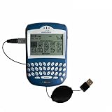 Retractable USB Cable for the Blackberry 6210 with Power Hot Sync and Charge capabilities - Gomadic Brand w/ TipExchange Technology