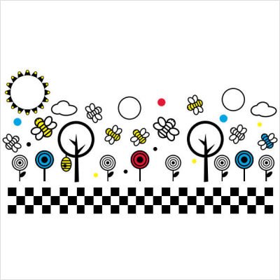 WallCandyArts BeesTrees Smarts Bees & Trees Flat Pack Wall Decals