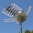 Amplified HD Digital Outdoor HDTV Antenna with Motorized 360 Degree Rotation, UHF/VHF/FM Radio with Infrared Remote Control