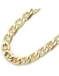 14K Gold 4.5mm Italian Flat Mariner Link Chain Necklaces ( Available Length 18", 20", 22", 24")
