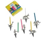 Pewter Birthday Candleholders - 6 Circus Characters : White