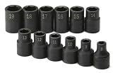 SK Hand Tools 4034 12-Piece 1/2-Inch Drive 6 Point Standard Metric Impact Socket Set