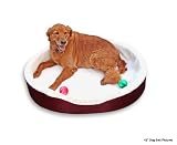 XL-Extra Large Burgundy/Imitation Lambswool Dog Bed King Pet Bed-Ortho Foam Comfort. Ouside Dim. 42x32x7". Inside Dim. 38x28x7". Washable Cover. We make them in America!
