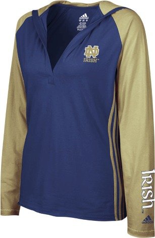 Notre Dame Irish Adidas Ladies Long Sleeve Hoody Shirt