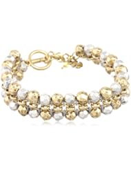Lucky Brand Two-Tone Double Row Bead Bracelet, 7.38"