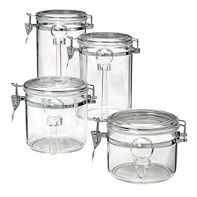 Acrylic 4-pc. Canister Set with Spoons by Oggi