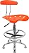 Vibrant Orange And Chrome Bar Stool Height Drafting Stool With Tractor Seat [lf-215-orangeyellow-gg] Image #1