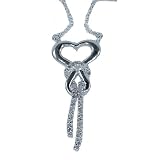 Sterling Silver Diamond Heart Knot Pendant (1/3 cttw; I J color), 18 chain 41SCAi NYKL. SL160 Sterling Silver Diamond Heart Knot Pendant (1/3 cttw; I J color), 18 chain