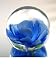 Murano Design Glass Art Blue Flower Ball Paperweight PW-331