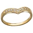14K Yellow Gold 'V' Shape Diamond Ring