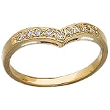 14K Yellow Gold 'V' Shape Diamond Ring