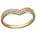 14K Yellow Gold 'V' Shape Diamond Ring