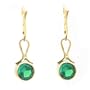 14K Gold Emerald Nouveau Earrings