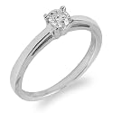 9ct White Gold solitiare ring with Brilliant cut Diamond