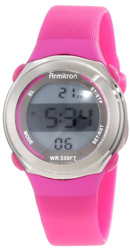 Armitron Women s 45 7024MAG Stainless Steel Accented Magenta Resin Strap Chronograph Watch