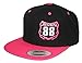JUST RIDE Custom Personalized Motocross Number Hat Flat Bill Snapback (Pink/Black)