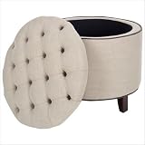 Amelia Tufted Storage Ottoman - Cream Amelia Tufted Storage Ottoman - Cream