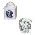 Bulldog Memorial Urn by Porcelain by Rosalinde (7in)