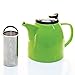 Tealyra - Drago Ceramic Teapot Lime - 37-ounce (4-6 cups) - Large Stylish Teapot - Stainless Steel Lid Extra-Fine Infuser To Brew Loose Leaf Tea - Leed-Free - 1100ml