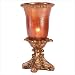 Amber Glass Shade Hurricane Lamp