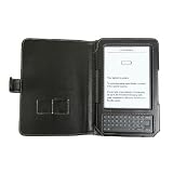 Navitech Premium schwarze Leder Flip-Tragetasche im Buch-Stil f�r das Amazon Kindle Keyboard/ 3Gvon "Navitech"