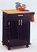 Promo Black Wood Kitchen Cart with 2 Panel Doors Home Styles 88-5042-95