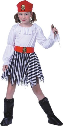 Childrens Toyshop  Toys : Deluxe Pirate Costume for Girl size Medium age 6-8