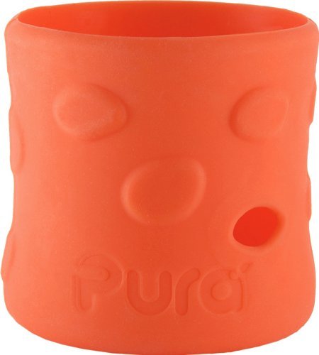 Pura Kiki Pebble Silicone Bottle Sleeve, Orange, Short Color: Orange Size: Short NewBorn, Kid, Child, Childern, Infant, Baby