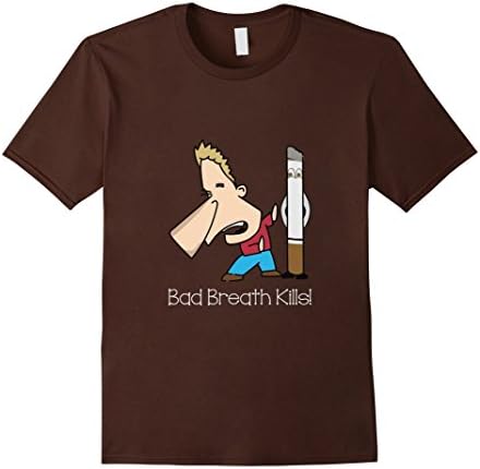 Men's Bad Breath Kills Anti Smoking Cigarettes Lung Cancer T-Shirt 3XL Brown