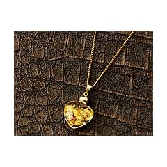 Glas-Herzanh�nger mit 999,9er-Blattgold inkl. vergoldeter Kette