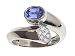 0.92 cts Genuine Tanzanite and Diamond Ring - 14kt White or Yellow Gold