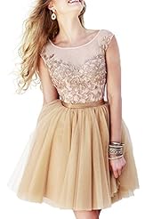Lace Applique Short Homecoming Dress/Prom Dress/Party Dress/Mini Dress 