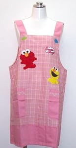 Sesame Street Elmo hem switching back button apron character apron Pink 56508P (japan import)