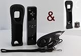 Black Nunchuck, Remote Controller and Motion Plus for Wii Nintendo By My Electronics