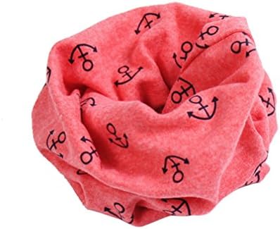 Cute Kids Infinity Loop Scarves: Cotton Anchors Print Neck Scarf (Salmon)