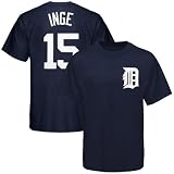 MLB Brandon Inge Detroit Tigers Adult Short Sleeve Basic Tee (Athletic Navy, Medium)