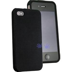 Apple iPhone 4 Rubberized Snap-On Protector Hard Case, Black