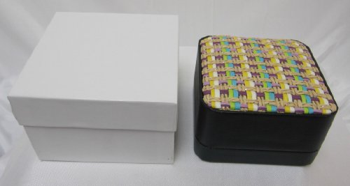 3 PACK Bamboo Top, Suede Inside Watch / Bangle Jewelry Box Black