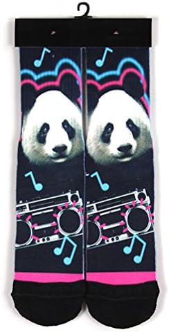 Kalily Custom Full Print Cute Panda Enjoys Music Socks with Design