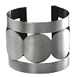 2 1/4 Wide Casting Circle Cuff Designer-Style Burnished Silvertoned Bracelet