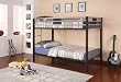 Twin Size Metal Bunk Bed - Black and Silver from Coaster